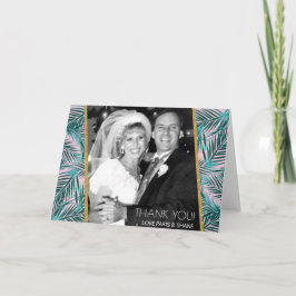 Roze Palm Vouw Dankkaart 5x7 Bedankkaart