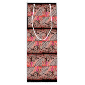 Roze palm wijn cadeautas (Achterkant)