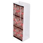 Roze palm wijn cadeautas (Voorkant Gekanteld)