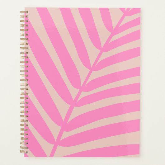 Roze palmblad planner (Voorkant)
