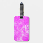 Roze palmbladeren bagagelabel (Achterkant verticaal)