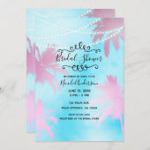 Roze palmbomen Blauwe hemel & lichte Vrijgezellenf Kaart (Voorkant / Achterkant)