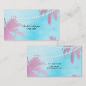 Roze palmbomen & Blue Sky Lights Beachy Glam Visitekaartje (Voorkant / Achterkant)