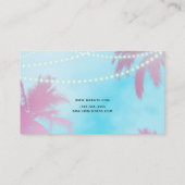 Roze palmbomen & Blue Sky Lights Beachy Glam Visitekaartje (Achterkant)