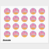 Roze palmbomen dank u ronde sticker (Vel)