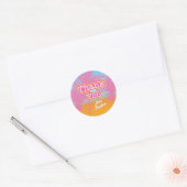 Roze Palmbomen Dank U Ronde Sticker (Envelop)