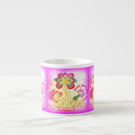 roze palmbomen espresso mok (Voorkant)