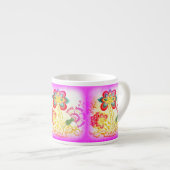 roze palmbomen espresso mok (Voorkant rechts)