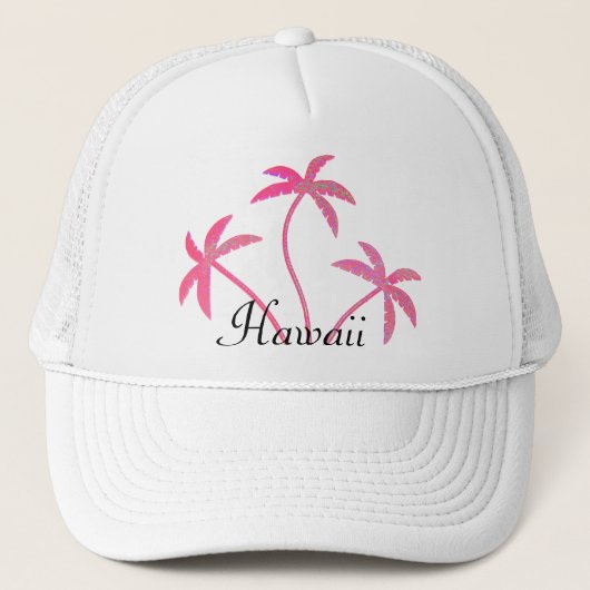 Roze palmbomen Hawaii Trucker Pet (Voorkant)