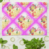 roze palmbomen keukenhanddoek (Gevouwen)