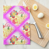 roze palmbomen keukenhanddoek (Quarter Fold)