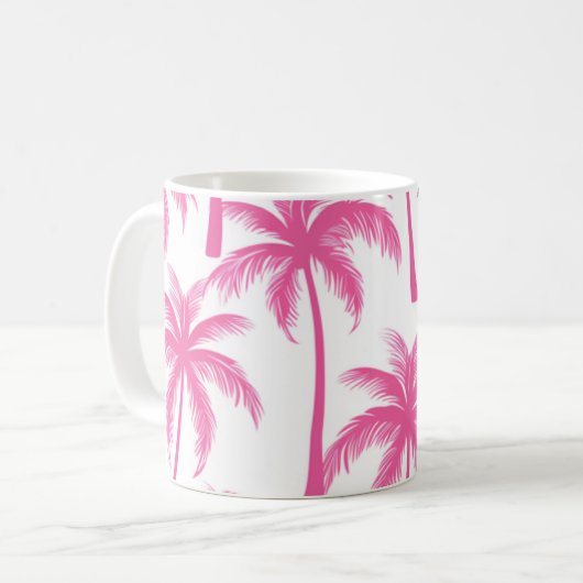 Roze palmbomen koffiemok (Voorkant links)
