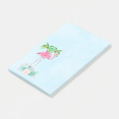 Roze palmbomen met flamingpalmen en bloemkolen post-it® notes (Schuin)