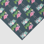 Roze palmbomen met flamingpalmen en bloemkolen tissuepapier (Detail)