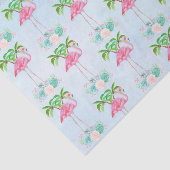 Roze palmbomen met flamingpalmen en bloemkolen tissuepapier (Detail)