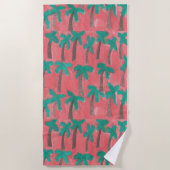 Roze palmbomen strandlaken (Voorkant)