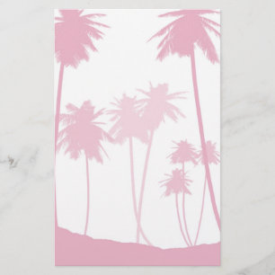 Roze palmbomen Tropisch huwelijk Briefpapier