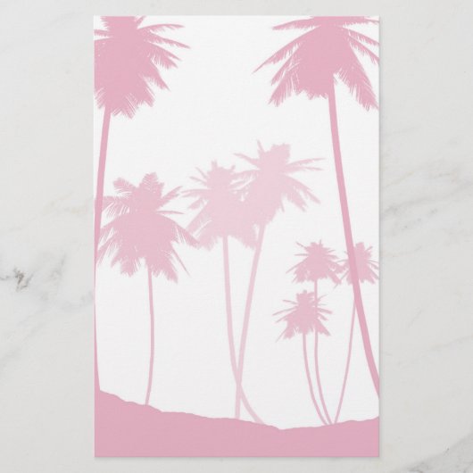 Roze palmbomen Tropisch huwelijk Briefpapier (Voorkant)