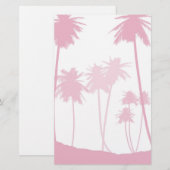 Roze palmbomen Tropisch huwelijk Briefpapier (Voorkant / Achterkant)