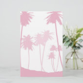 Roze palmbomen Tropisch huwelijk Briefpapier (Staand voorkant)