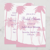 Roze palmbomen Tropisch Vrijgezellenfeest Kaart (Voorkant / Achterkant)