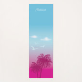 Roze palmbomen Tropische zomer scène en naam Yogamat (Voorkant)