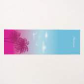 Roze palmbomen Tropische zomer scène en naam Yogamat (Voorkant (horizontaal))