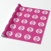 Roze Palmboom Aangepaste Bruiloftsfeest Strand Cadeaupapier (Uitgerold)