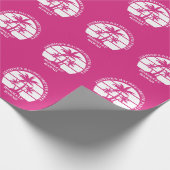 Roze Palmboom Aangepaste Bruiloftsfeest Strand Cadeaupapier (Hoek)