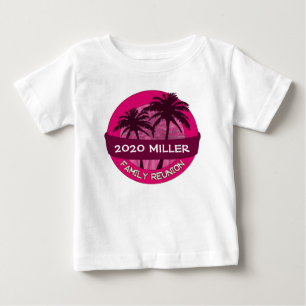 Roze palmboom aangepaste jaarnaam reünie shirt