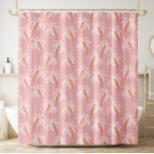 Roze Palmboom Boho Tropische Kust Douchegordijn