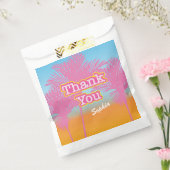 Roze Palmboom Dank Je Bedankzakje (Gezegeld)