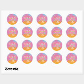 Roze Palmboom Dank Je Ronde Sticker (Vel)