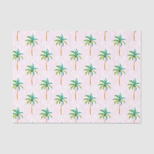 Roze Palmboom (Design 73 Roze Serie) Tissuepapier (Voorkant)