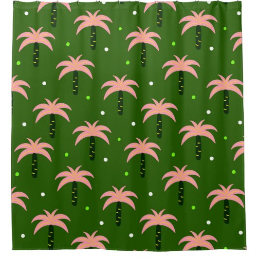 Roze Palmboom Douchegordijn (Voorkant)