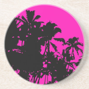 Roze palmboom Hawaii onderzetters
