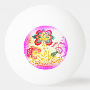 roze palmboom met hippie-stijl pingpongbal