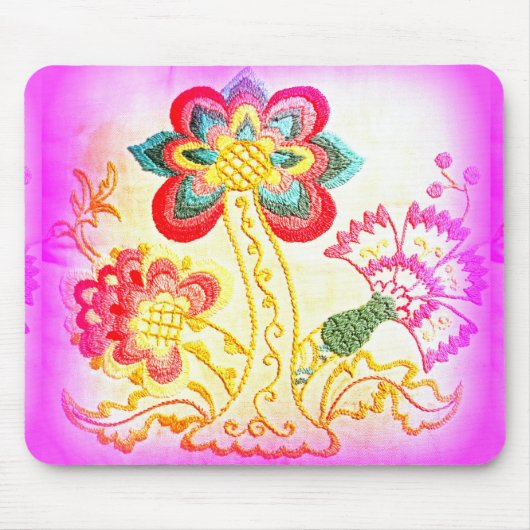 roze palmboom mousepad muismat (Voorkant)