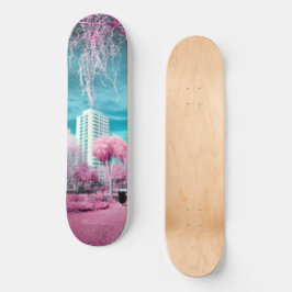 Roze palmboom persoonlijk skateboard