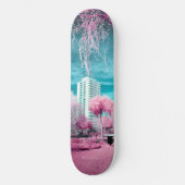 Roze palmboom persoonlijk skateboard (Voorkant)