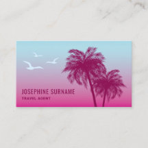 Roze Palmboom Tropische Zonsondergang Reisagent