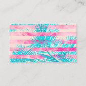 Roze palmboom waterverf strepen make-up artiest visitekaartje (Achterkant)