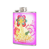 roze palmboomkolf met hippieachtige structuur heupfles (Links)