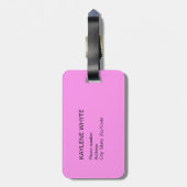 Roze Palmenbladeren Gepersonaliseerde Bagage Tag Bagagelabel (Achterkant verticaal)
