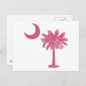 Roze Palmetto Moon Briefkaart (Voorkant / Achterkant)