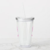 Roze Palmetto Palmboom Monogram Acryl Drinkbeker (Links)