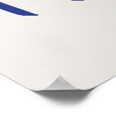 Roze palmpaar op blauwe strepen poster (Hoek)