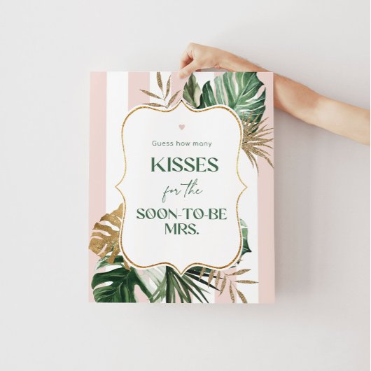 Roze palmstrand hoeveel kussen vrijgezellenfeest s poster