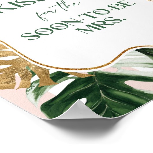 Roze palmstrand hoeveel kussen vrijgezellenfeest s poster (Hoek)