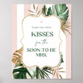 Roze palmstrand hoeveel kussen vrijgezellenfeest s poster (Voorkant)